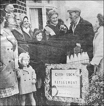 Residents of Alpine Road with milkman Bill Hadley