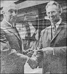 Mr Jack Hacksley receives his cheque
