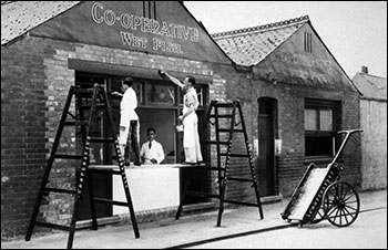 The wet fish shop being painted