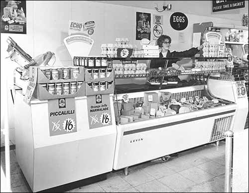 Miss Nunley in the Grocery department in 1964