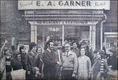 Outside the shop