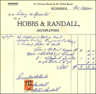 Hoobs and Randall invoice