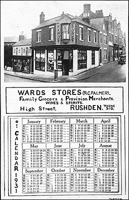Postcard calendar 1931