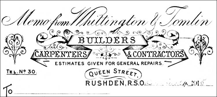 A bill head from 1915