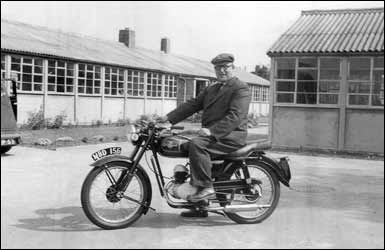 Mr Hustwait on his motor cycle