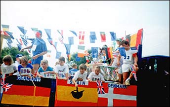 Pictures of the Whitefriars Infant School carnival float 1992