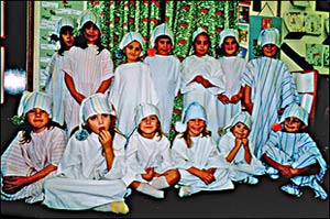 Pictures of the children dressed up for the annual Nativity Concerts