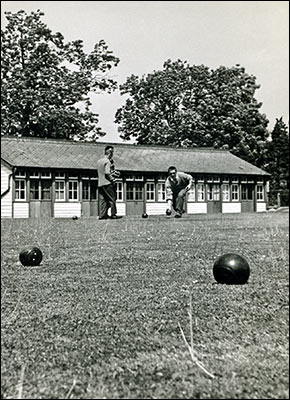 Playing bowls at the Sanatorium