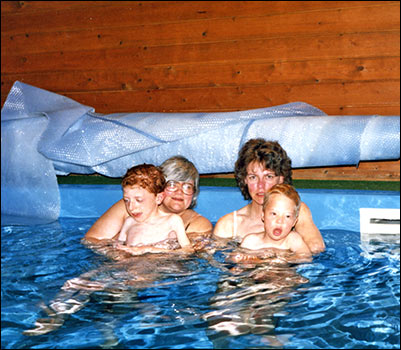 Enjoying the pool at Colton Ward