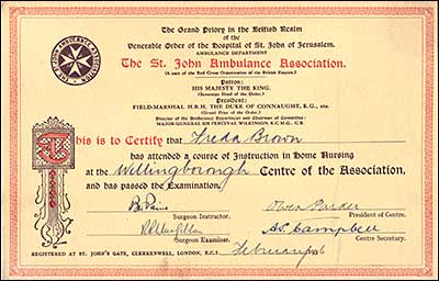 Home nursing certificate