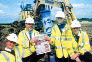 Children on the site where the capsule was buried