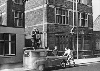 Arthur atop the van