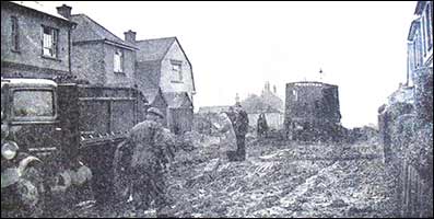 The muddy scene in Quorn Road