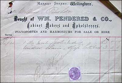 William Pendered & Co invoice