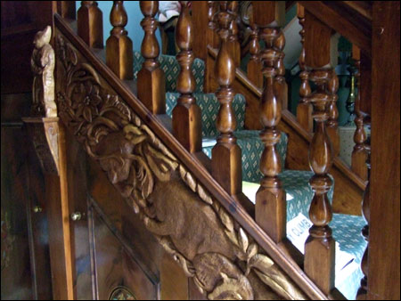 Detail of carving on the staircase