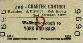 Train ticket, W'boro to York
