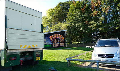 Parked near the art work
