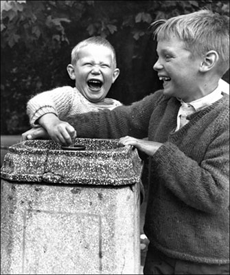 Boys at the drinking fountain
