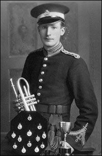 Photograph of Maurice, one of the three band playing Clark brothers.