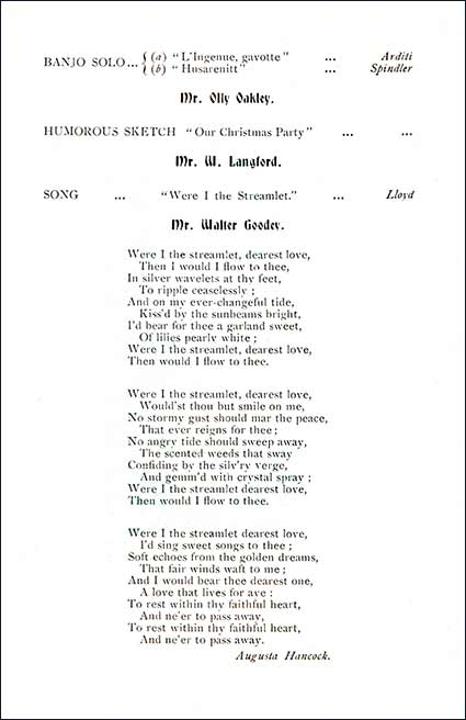 Page 4 of Concert Programme 1909