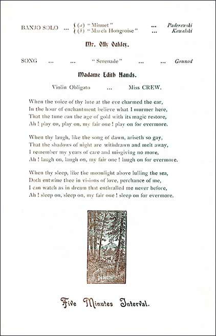 Page 5 of Concert Programme 1909