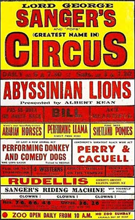 Sanger's Circus Poster 1959