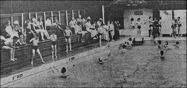 In the pool in August 1954