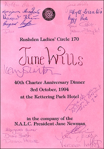 Invitation with autographs