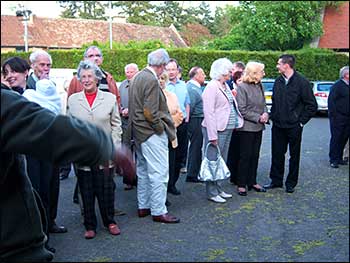 Guest gather outside
