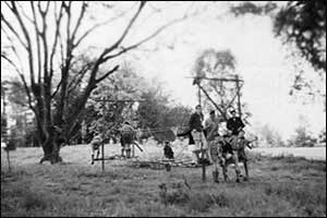 A rope bridge