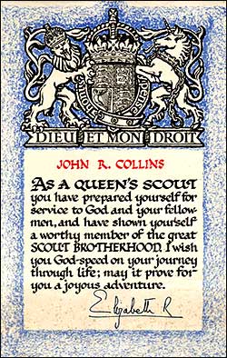 Queen's Scout cerificate