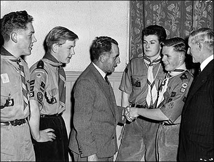 Receiving Queen's Scout Badges