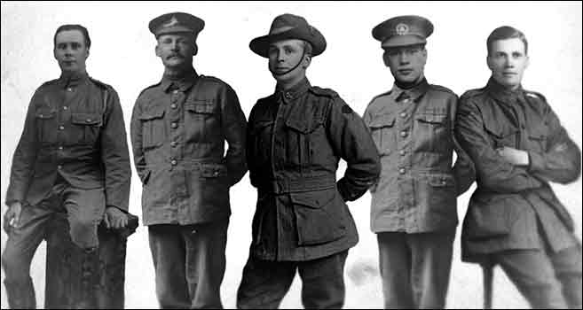 Father and sons in their uniforms