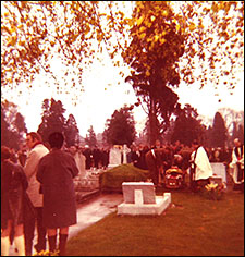 at the cemetery