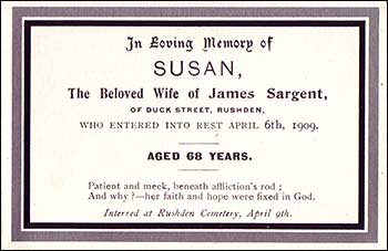 inside the mortuary card