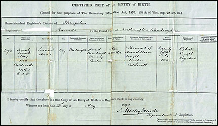 birth entry