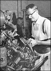 Dennis Willmott at his machine.