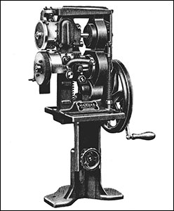 Picture of a sole channelling and grooving machine from the Fred Hawkes catalogue