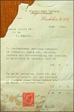 Herbert Adnitt's receipt