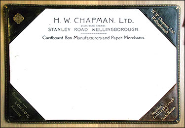 H W Chapman desk blotter