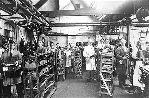 Inside the factory.