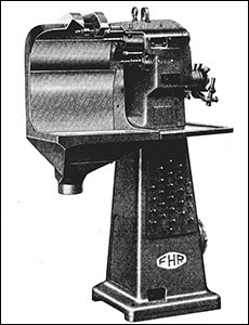 Picture of an edge trimming machine from the Fred Hawkes catalogue