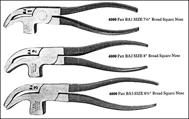 Selection of pincers used for hand lasting