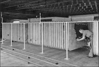 Frames where leather is stretched out to dry