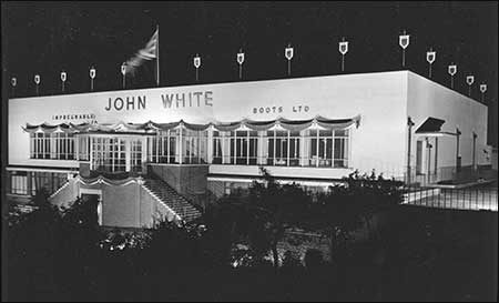 The factory under floodlights