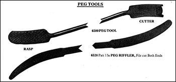 Drawing showing tools used for peg work
