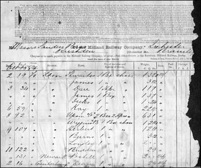 Rail Freight invoice