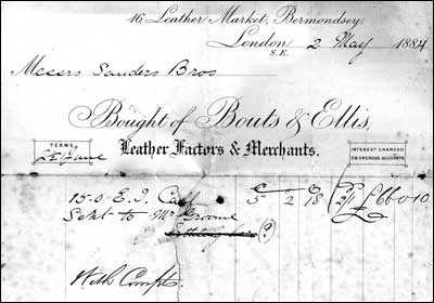 Invoice for leather