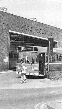 The bus garage in Newton Road