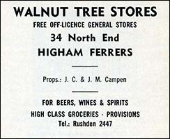 Advert for Walnut Tree Stores
